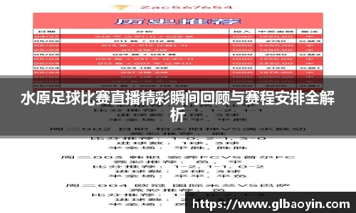 水原足球比赛直播精彩瞬间回顾与赛程安排全解析